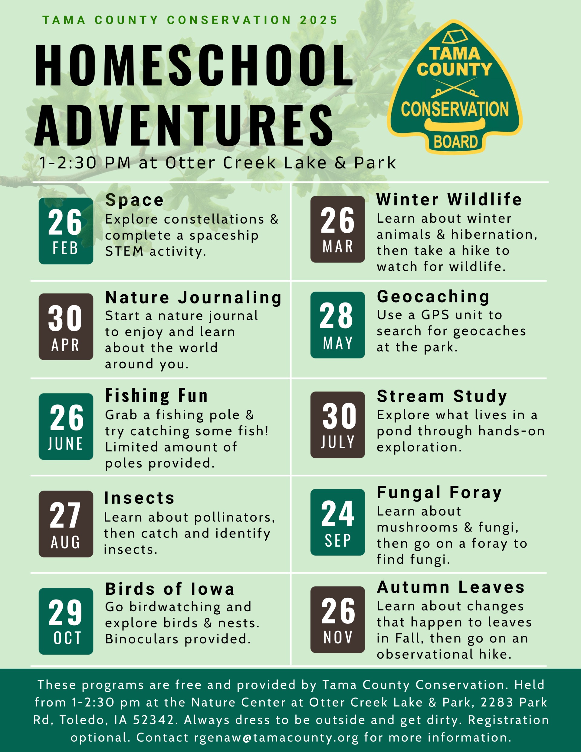 Homeschool adventures flyer